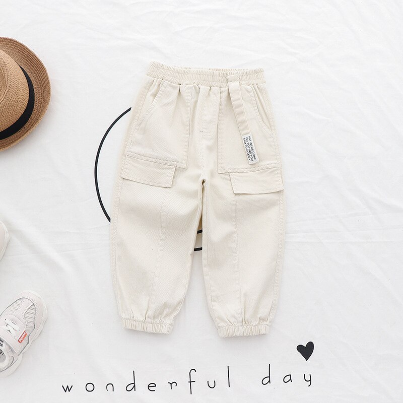 baby boy korean pants girl big pocket casual clothes boys pants CHD20183