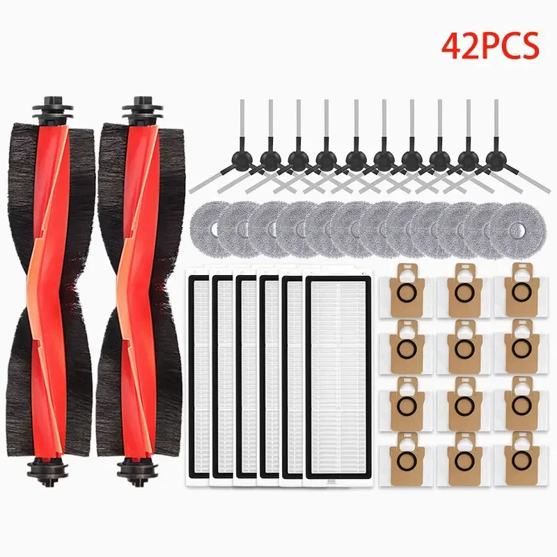 Piezas de accesorios para Robot aspirador Xiaomi X20 Max / D109GL, cepillo principal, Cepillo Lateral, filtro Hepa, paño de mopa, reemplazo de bolsa de polvo: Negro