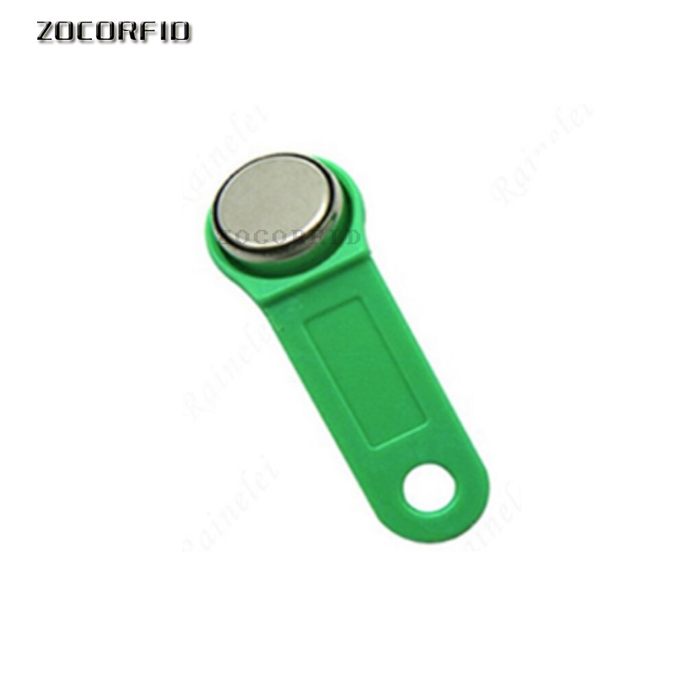 10 stk/parti genskrivbar rfid touch hukommelsesnøgle  rw1990 ibutton til kopikort sauna dallas nøglekort: Grøn