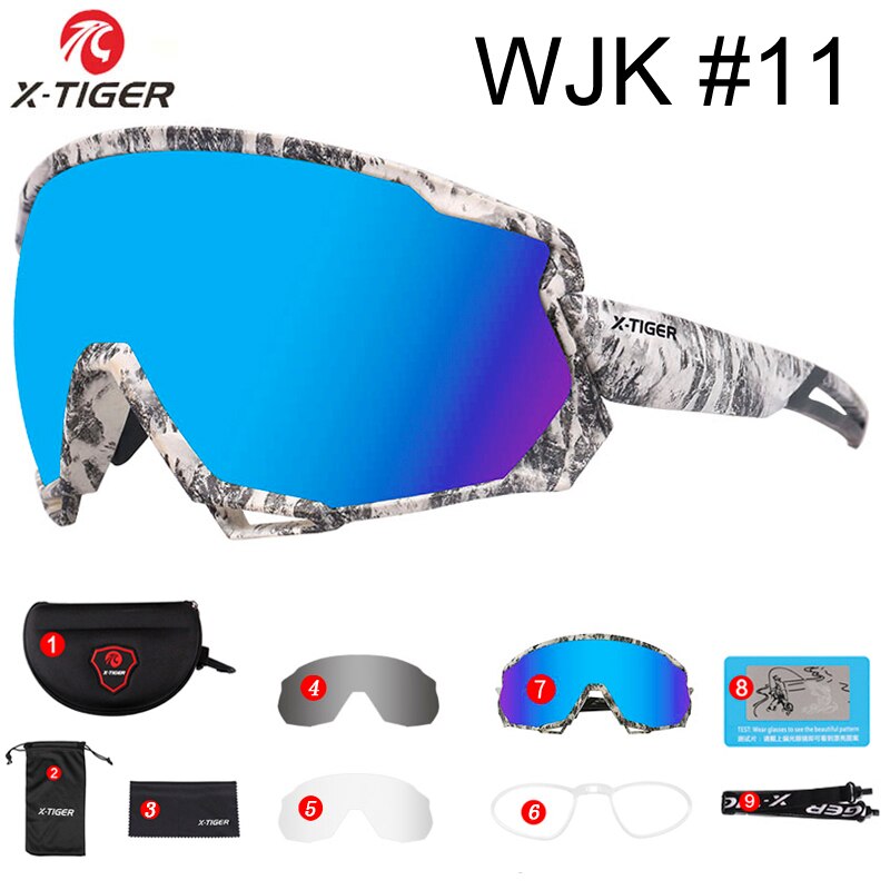 X-TIGER gafas de ciclismo de viento para hombre mujer gafas polarizadas de bicicleta de carretera gafas de montaña gafas para bicicleta de montaña gafas de ciclismo: Colors 11