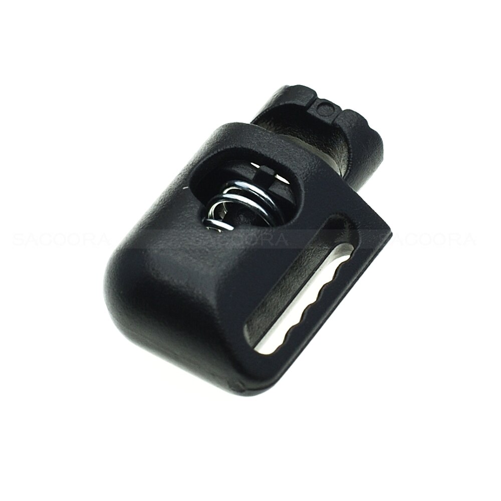 Plastic Cord Lock Stopper Toggle Cilp Black For Garment Accessories