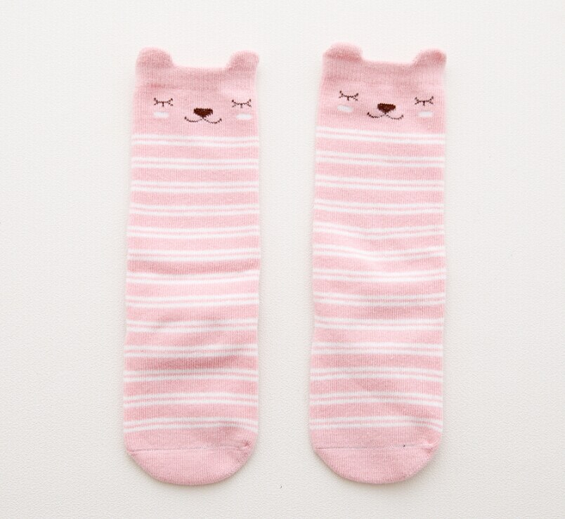 Baby kinderen meisjes peuter vos sokken zachte katoenen kniekousen meisjes sokken bloemen schattig: F