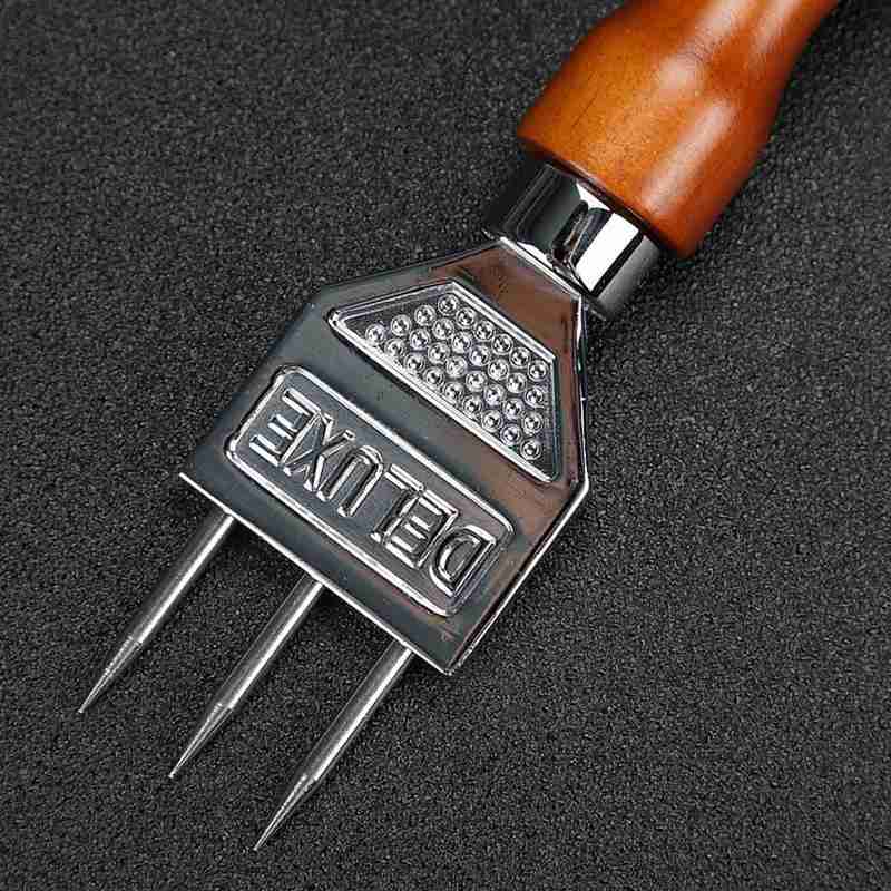 Ice Pick - Sturdy Stainless Steel Three Pronged ice crushers bar Solid Handle With tools Bartender Wood For Cocktail Ice Ch Y9G4