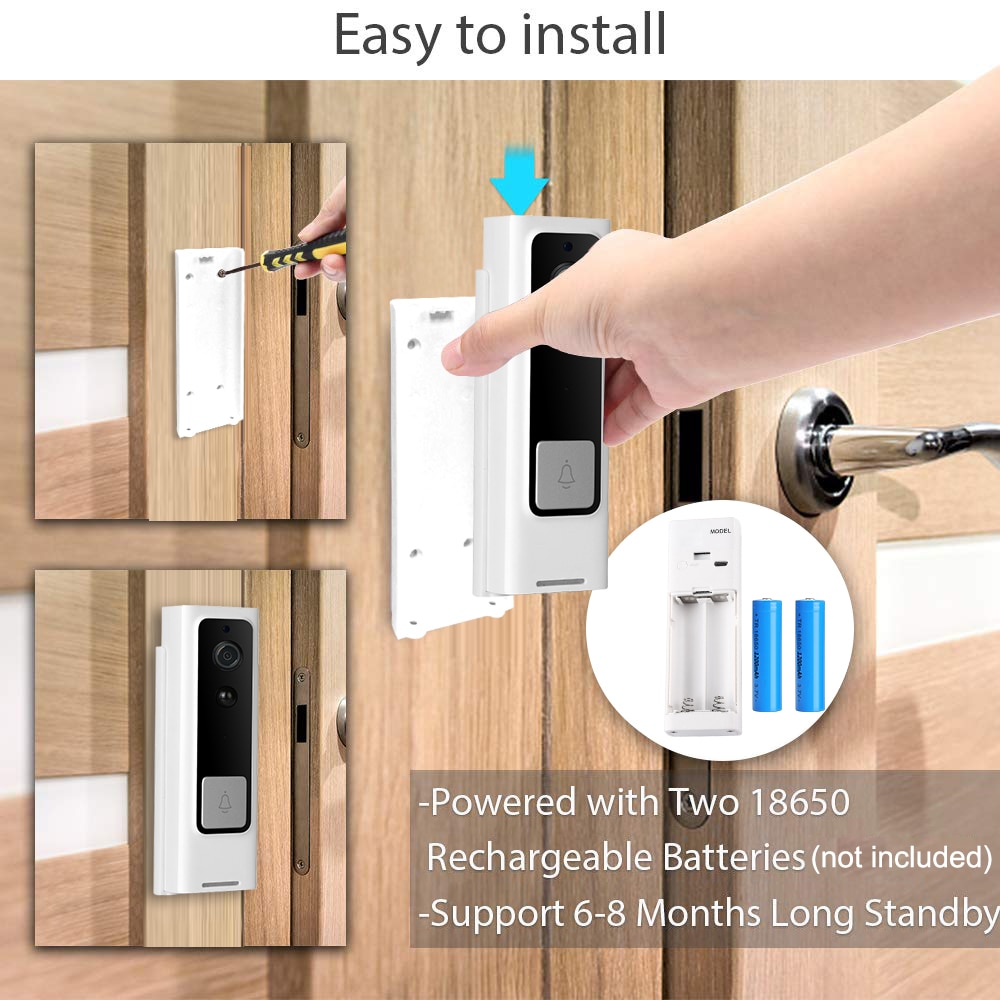 Smart Guckloch Türklingel 1080P Hause Wireless Voice Control WiFi Smart Visuelle Gegensprechanlage Tuya APP Fernbedienung für Alexa Echo Google hause