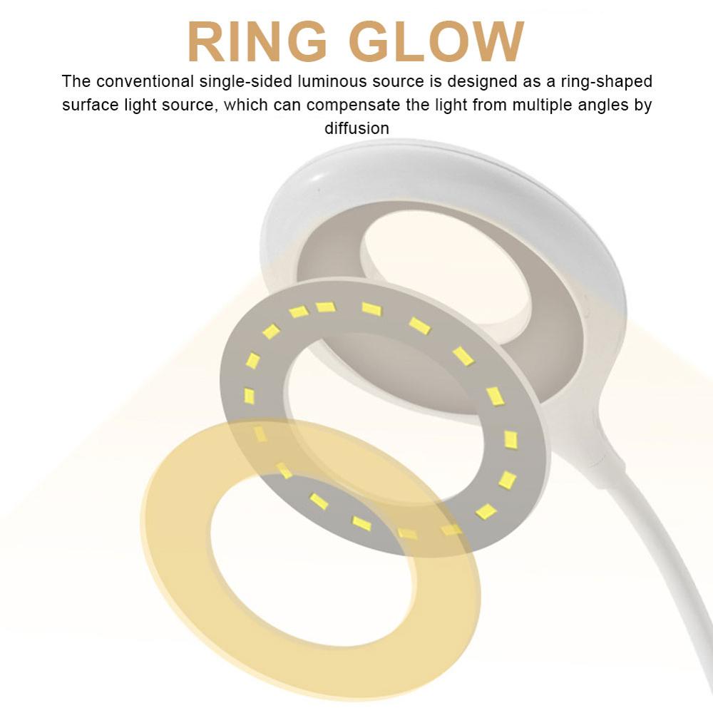 USB Computer Desk Lamp LED Desk Lamp Foldable and Curved Study Room Reading Lamp Dimmable Office Lamp with USB Charging Port