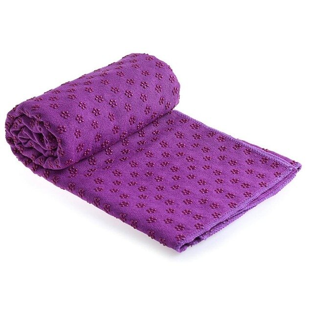 Yogamatta Handduk 183x61x1cm - NBR Slitstark för Hem & Utomhus Aerobics: Lila