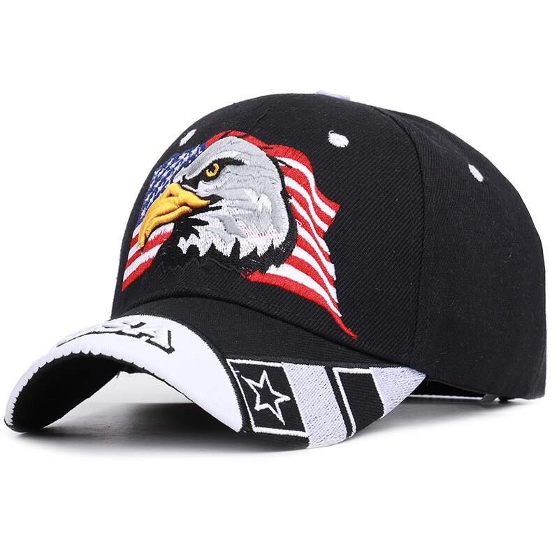 Dei nuovi Uomini di Animale Trucker Cappello Patriottica Bald Eagle e Americano Berretto Da Baseball Bandiera USA 3D Ricamo Farm Schioccano Indietro snapback Osso: USA-Black1