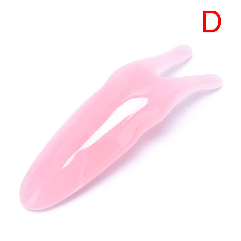 Y-shaped Natural Rose Quartz Jade Fork Massage Plate Nose Massage Acupuncture Face Lifting Stone Guasha Scraping Facial Gouache: D