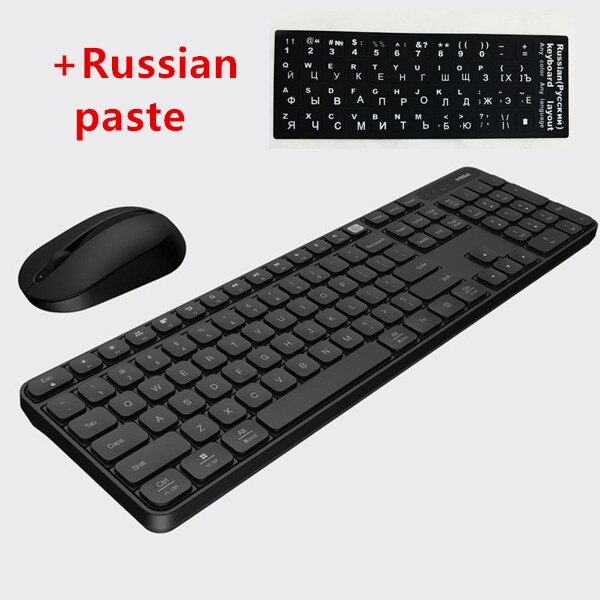 Original Xiaomi MIIIW 2,4 GHz Drahtlose Büro Tastatur Maus einstellen 104 Schlüssel Fenster Mac Kompatibel Wasserdichte Tragbare USB Tastatur: Schwarz und Rus Einfügen