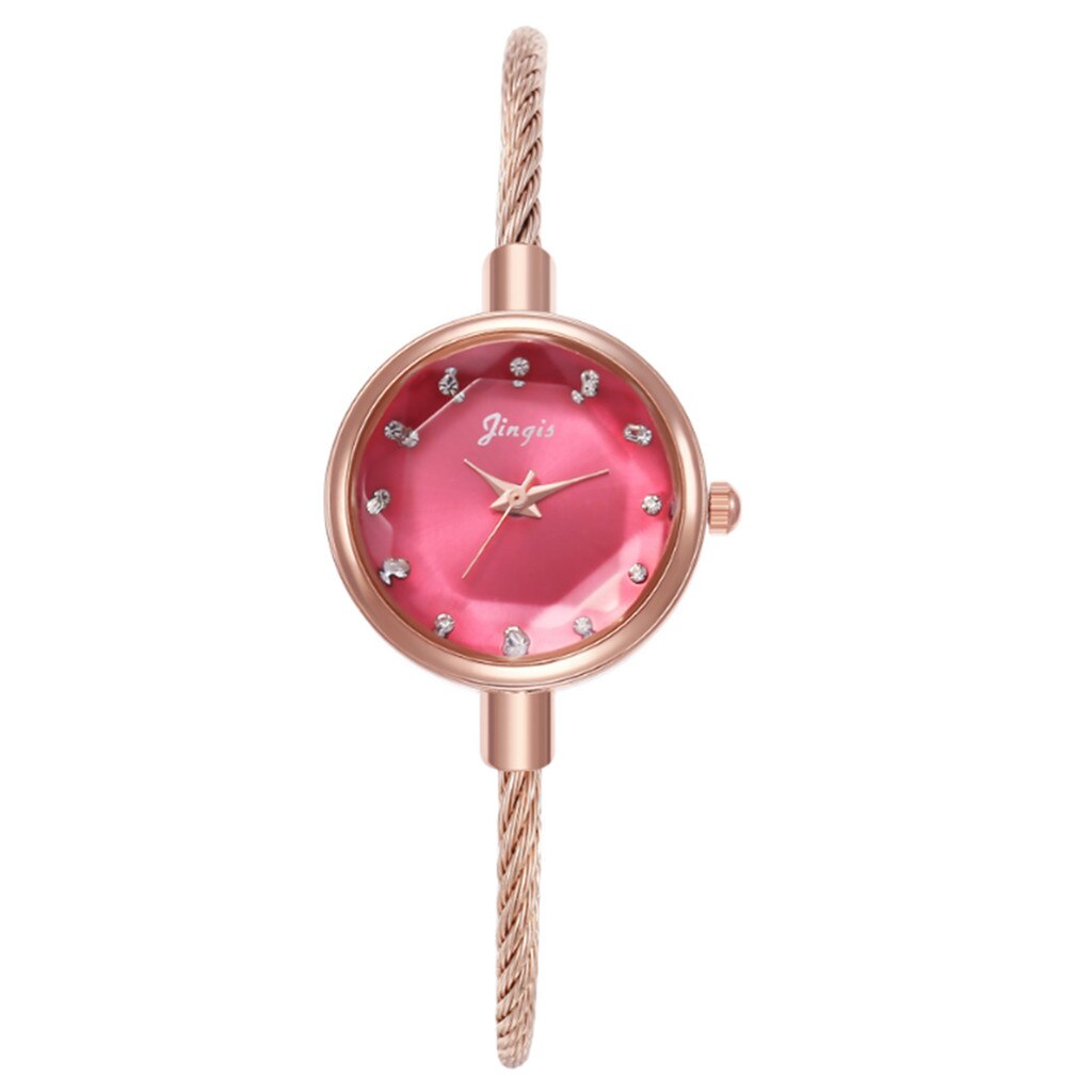 Lvpai Brand Ladies Watch Small Watch Rose Gold Bangle Bracelet Geometric Glass Surface Women Watches Dress Clock Relogio *A: Red