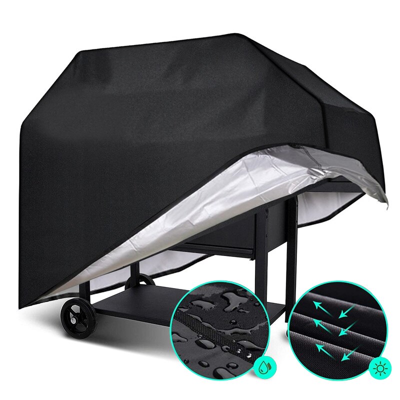 Waterproof BBQ Grill Cover Barbeque Cover Anti Dust Rain UV For Gas Charcoal Electric Barbe Barbecue Accessories Outdoor Garden