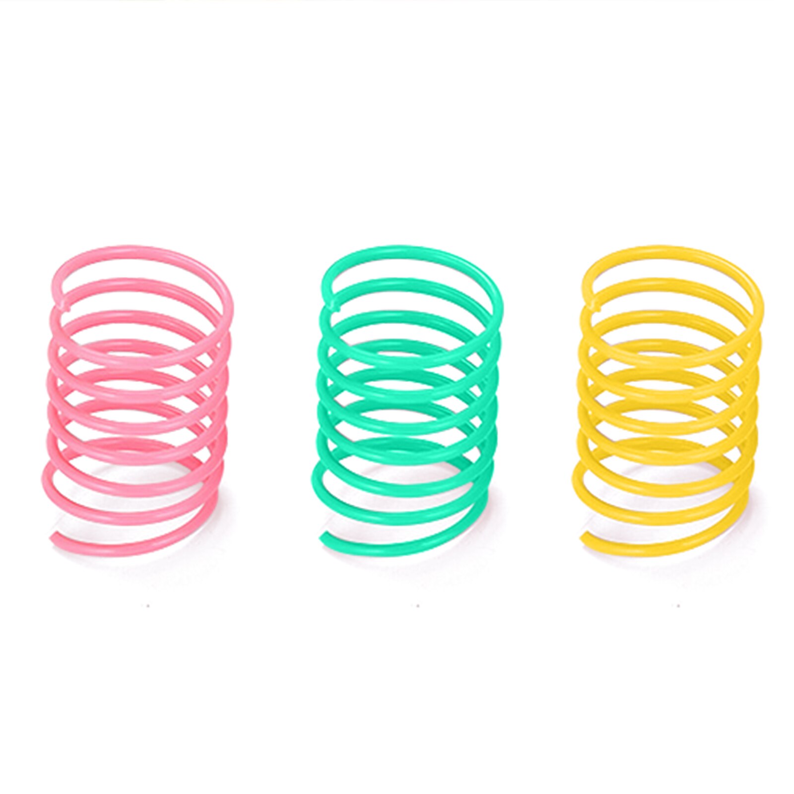 Muelles anchos de colores para mascotas, juguete elástico de plástico para gatito, muelles en espiral, juguetes interactivos para morder, 5 uds.: 10pcs