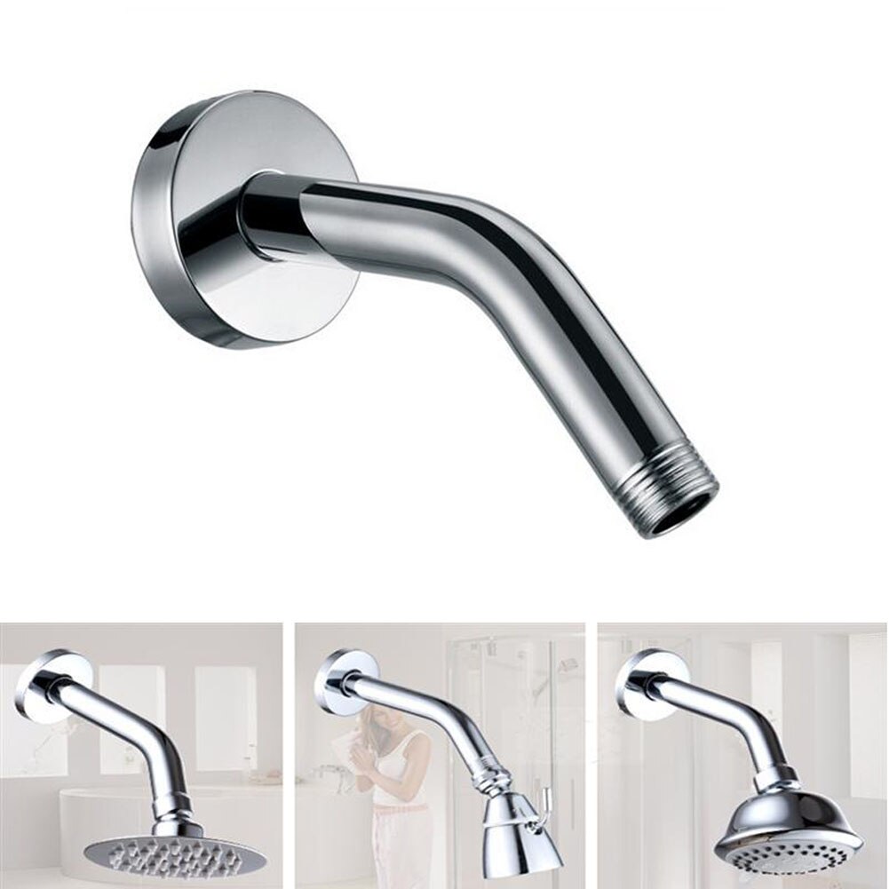 Bathroom Fixed Pipe Bend Shower Head Arm Stainless Steel With Flange Durable Home Shower Accessory Wall Mounted 150mm