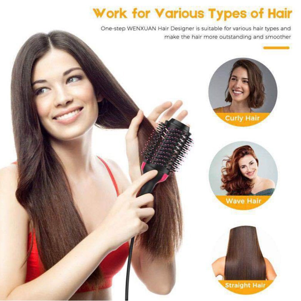 Two-in-one - Hair Comb Dual-purpose Hair Dryer Modeling Comb Infrared Negative Ion Air Combing Straight Electric 210 °C CCC
