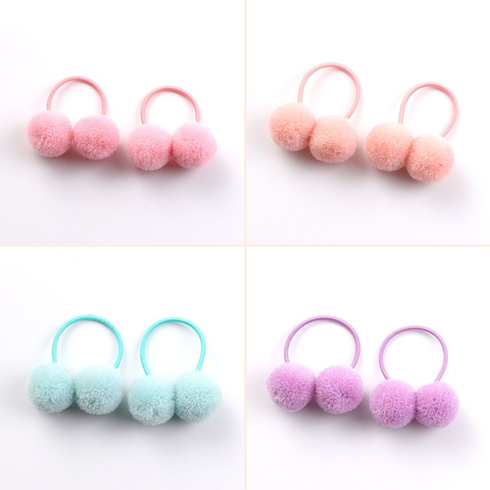 Anillo para el pelo con dos bolas pequeñas y lisas para niña, banda de goma elástica, gomas para el pelo, accesorios para el cabello, adornos para la cabeza, para niña, 2 piezas