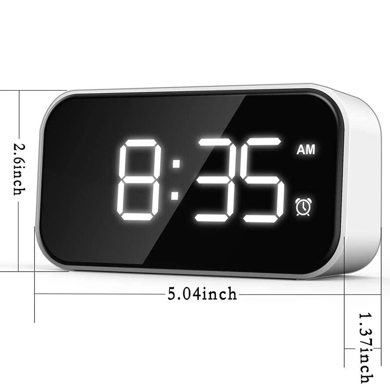 LED Alarm Clock with Simple Operation Easy Snooze Adjustable Alarm Volume USB Charger 12/24 Hours Digital