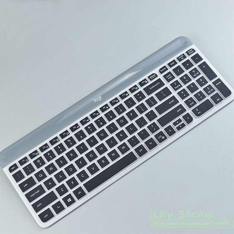 Voor Logitech MK470 Slanke Draadloze Toetsenbord Siliconen Stofdicht Draadloze Desktop Toetsenbord Cover Protector Mk 470 Dust Skin Film: black