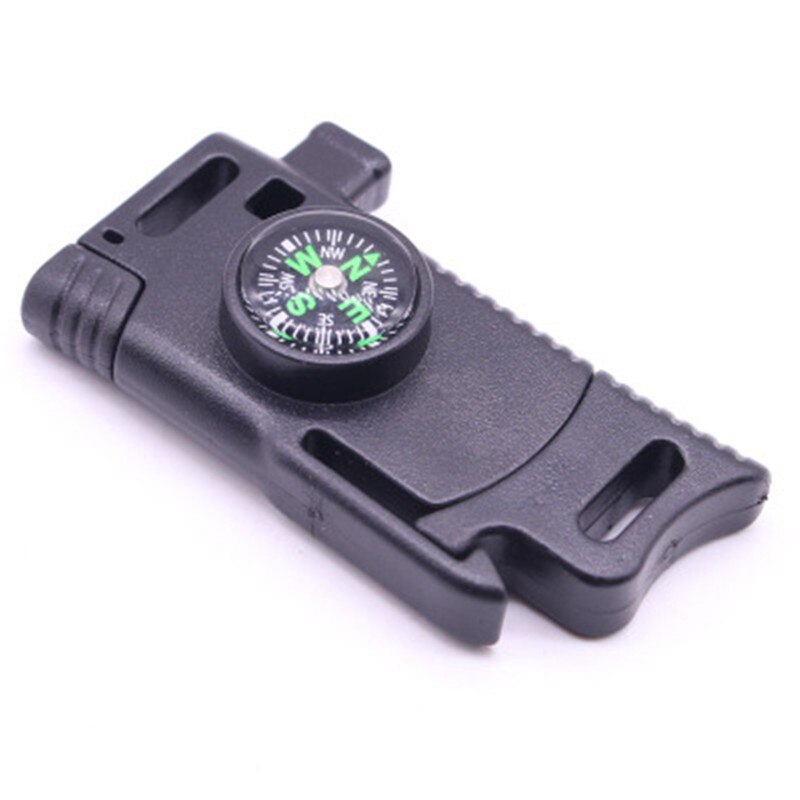 1pcs 5/8" Side Release Whistle Compass Buckle Scraper Parachute 550 Cord Paracord Bracelet Outdoor Camp Backpack Survival Kits: black
