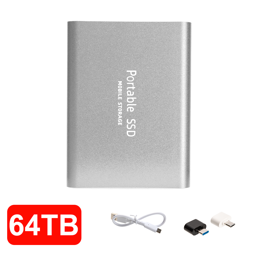 Bærbar ssd 1tb 2tb stk.) ekstern ssd usb 3.2 type-c ekstern harddisk hurtig lagring til bærbar pc telefon: Guld