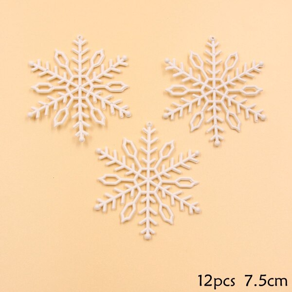 1 Pack Wit Plastic Nep Sneeuwvlok Voor Home Christmas Party Diy Scene Nieuwjaar Xmas Tree Hangers Ornamenten Raamdecoratie: G
