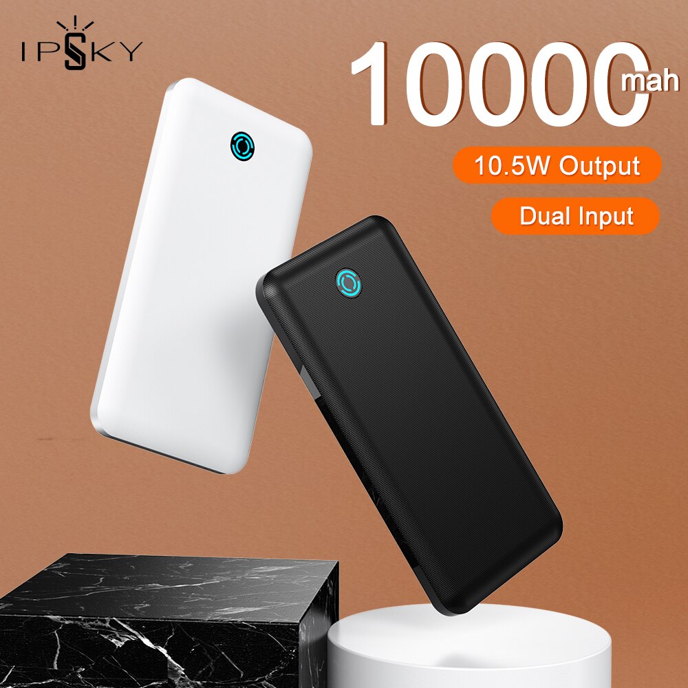 IPSKY 10000mAh Banca di Potere del USB di Uscita TypeC Microusb Ultra Sottile Powerbank 10W Caricatore Rapido Per il iPhone 11 Pro max Xiaomi Huawei