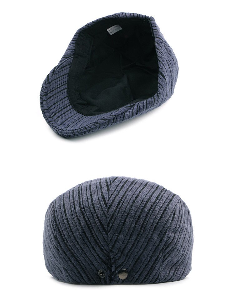 [AETRENDS] boina Retro a rayas de Newsboy Ivy Cap Cabbie gorras planas para hombres sombrero Z-6225