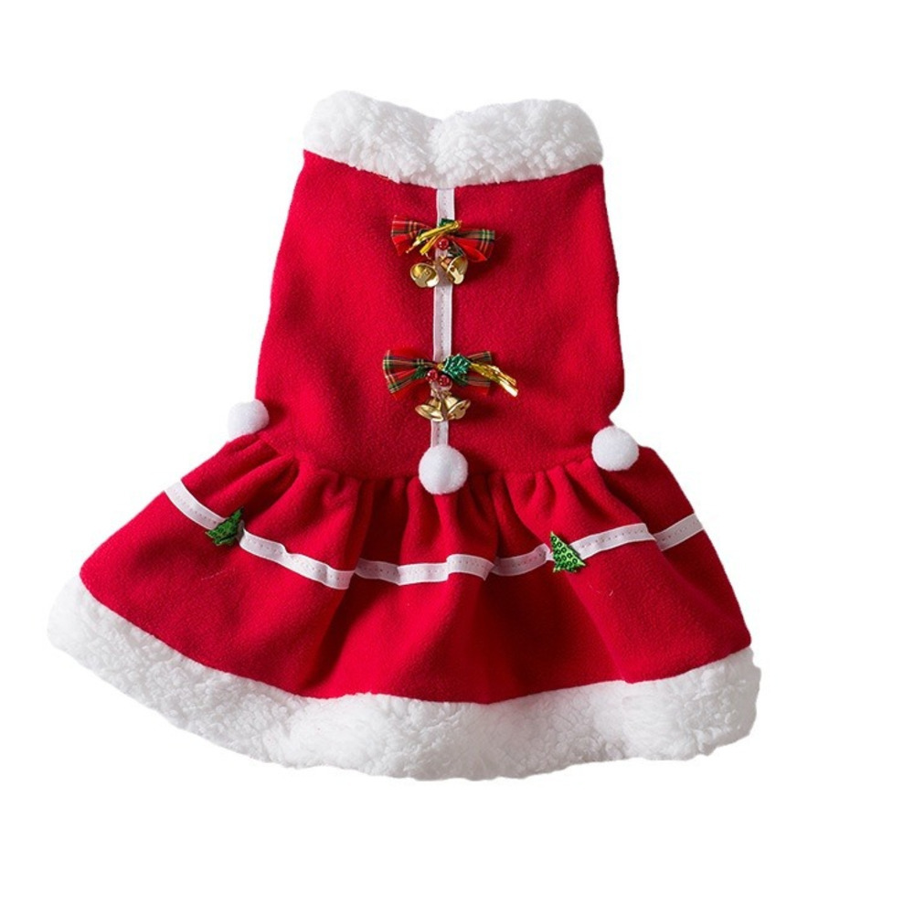 Pet Christmas Costume Dog Clothes For Year Christmas Dog Dress Pet Skirt Dog Thick Autumn And Winter Pet Clothes