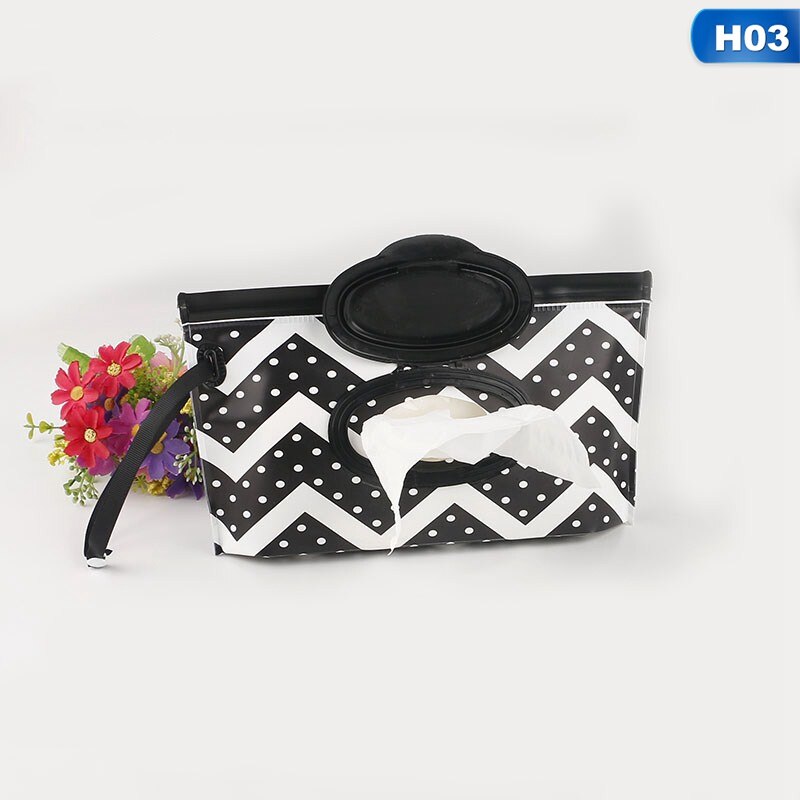 Portable Baby Wipes Box Wet Wipe Box Cleaning Wipes Carrying Bag Eco-Friendly Wipe Container Wristlet Wet Wipe Case: H03