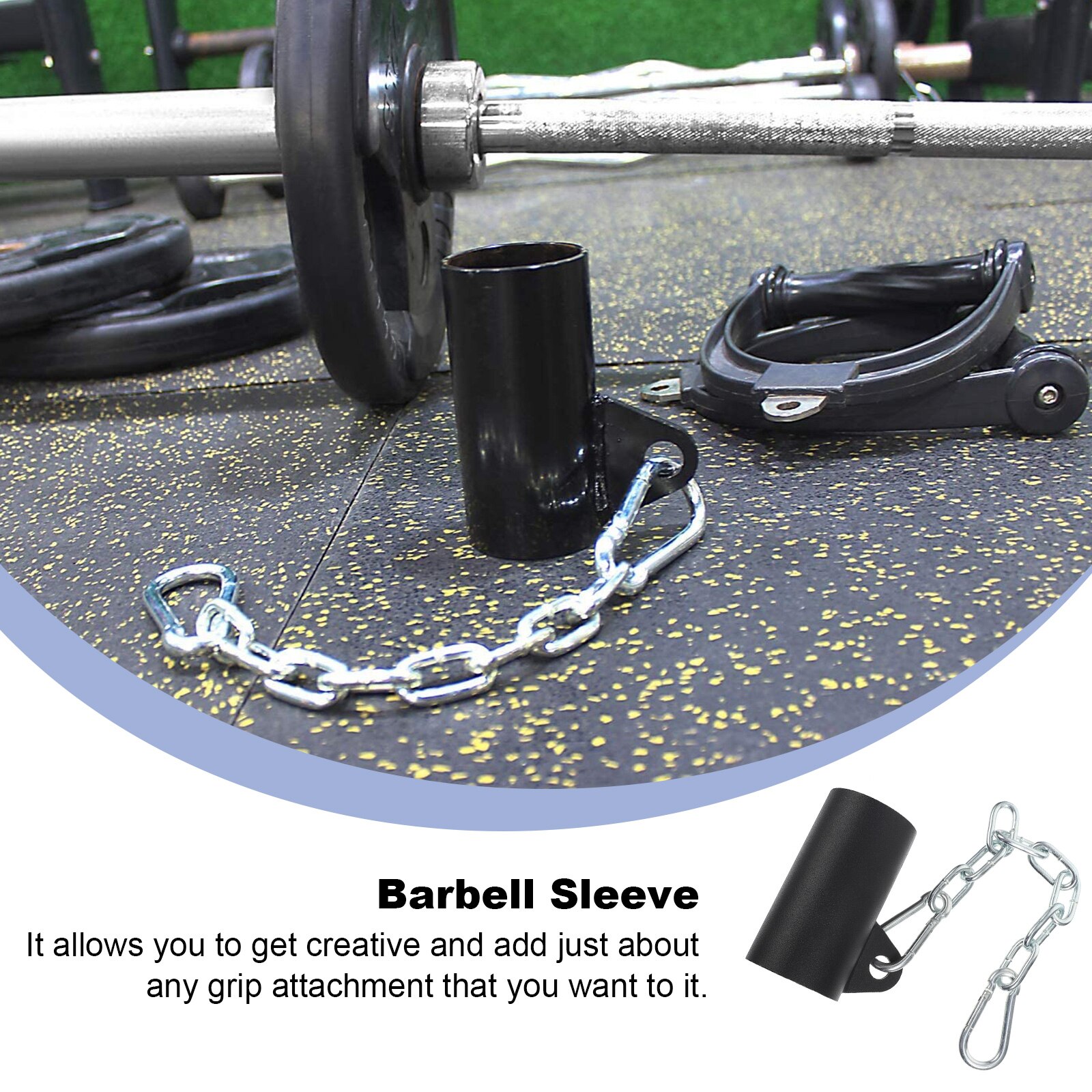 T-bar Row Platform Eyelet Attachment with Chain for Bent Over Row Exercise