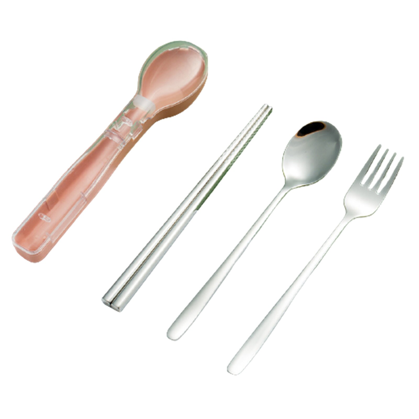 Portable Stainless Steel Cutlery Set with Storage Case Durable Fork Spoon Chopsticks for Home Office Camping HY99