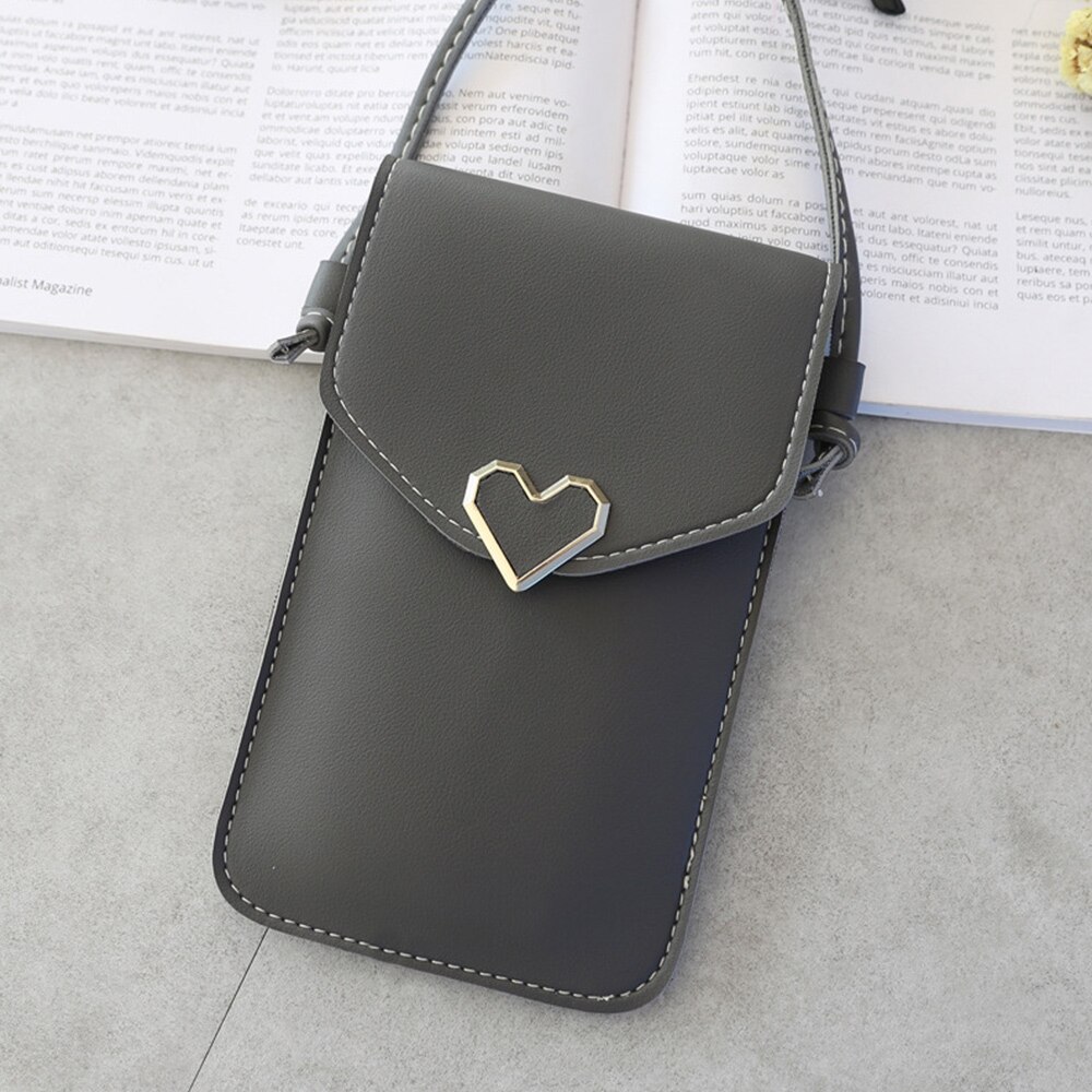 Women Purses Solid Color Leather Shoulder Strap Bag Mobile Phone Big Card Holders Wallet Handbag Pockets for Girls: style2 05