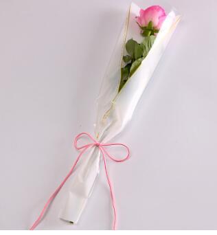 50 stk stor størrelse enkel rose blomsterbukett emballasje papir blomsterhandler forsyninger innpakningspapir håndlaget materiale dekor: Hvit