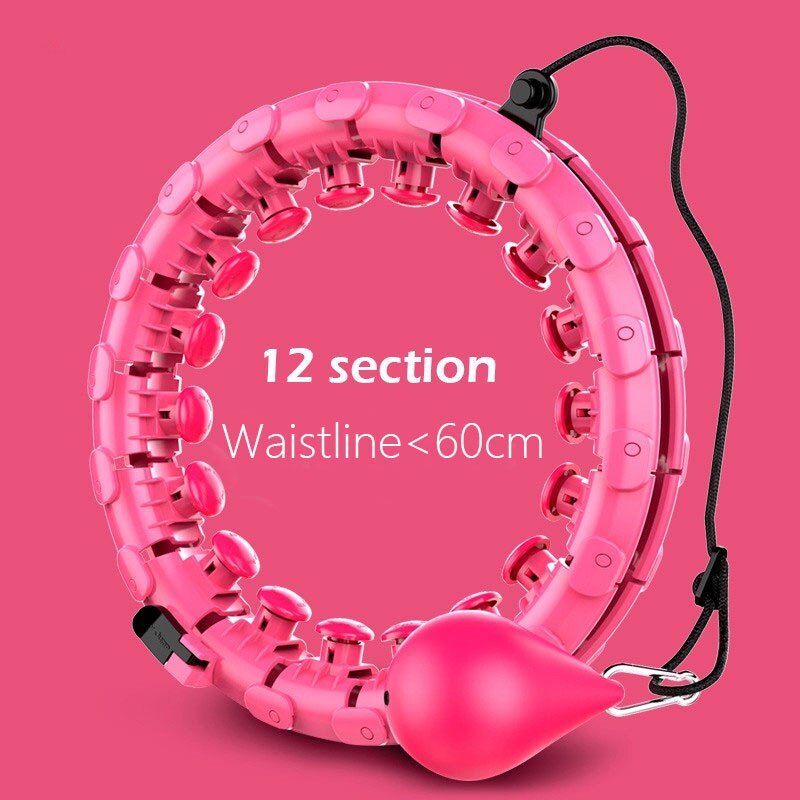 Adjustable Intelligent Fitness Sport Ring Smart Hoop Counting Thin Waist Hoop Home Fitness Training Equipment Droshipping: Beige