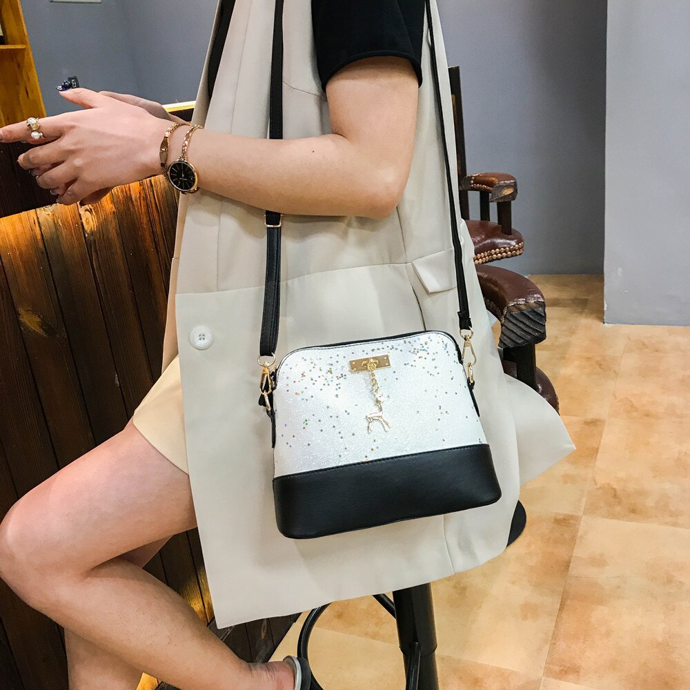 Femmes en cuir petit sac à bandoulière femmes cerf épissure Collision sac à bandoulière femmes fille sac de messager dame sacs à main poche Bolsa