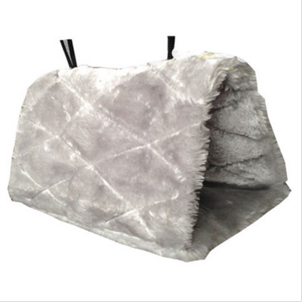 Peluche douce blottir suspendu grotte perroquet balançoire jouet Cage hamac animal de compagnie oiseau lit superposé: Gris