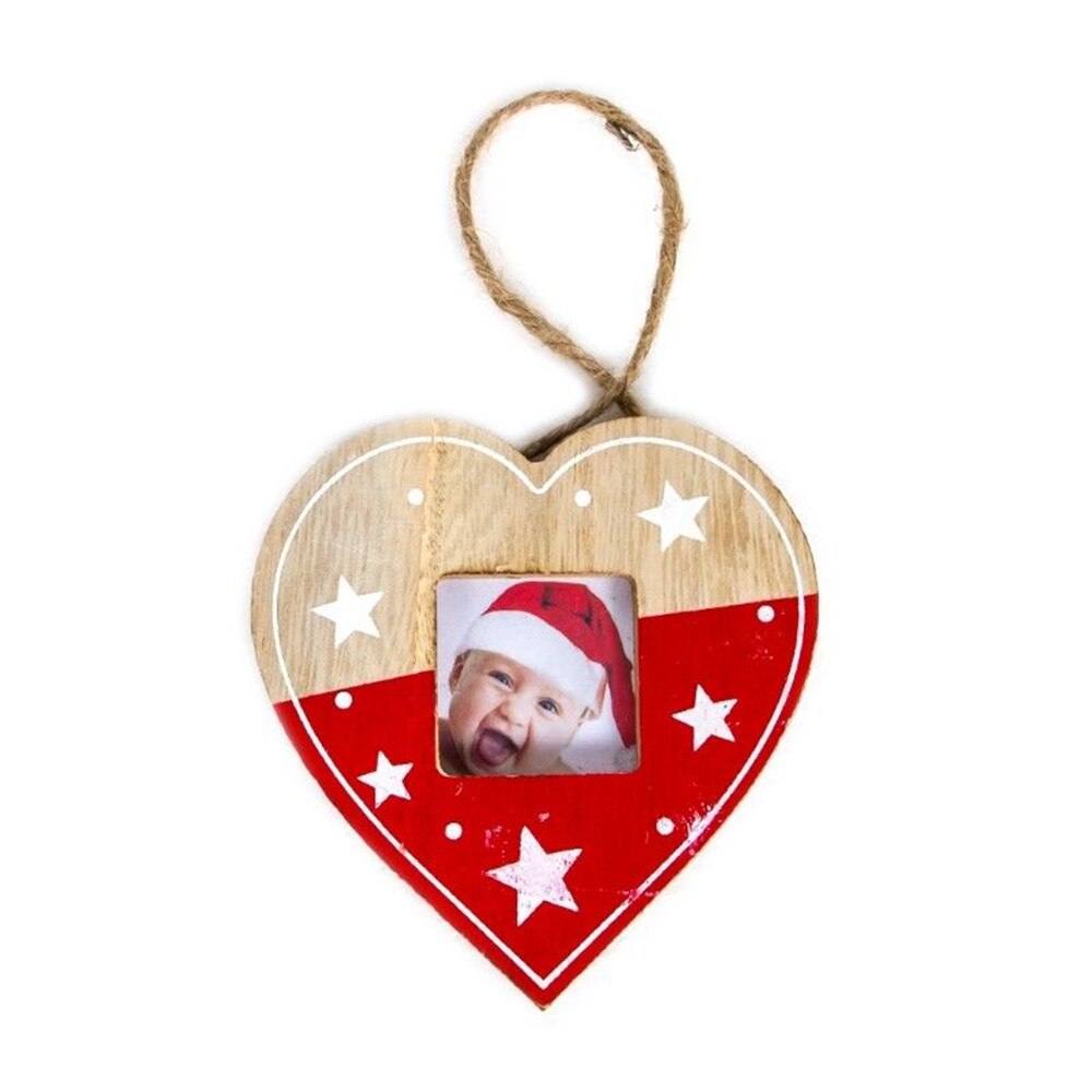 Christmas Tree Wood Photo Frame Pendant Xmas Hanging Pendant Ornament Home Decor: 2