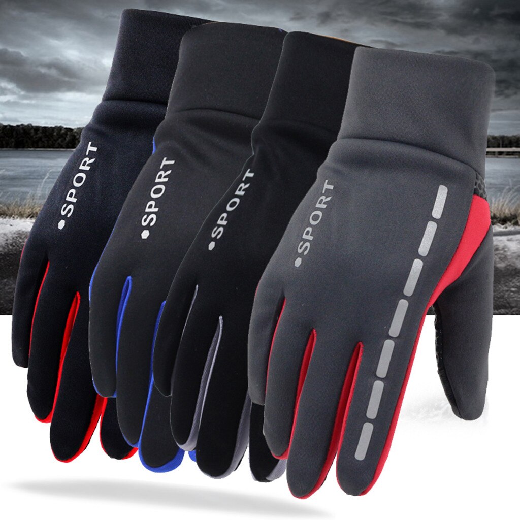 Therm-Guantes Térmicos y suaves para hombre, con puños elásticos antideslizantes, resistentes al agua, para deportes, conducción, ciclismo, cálidos, de invierno
