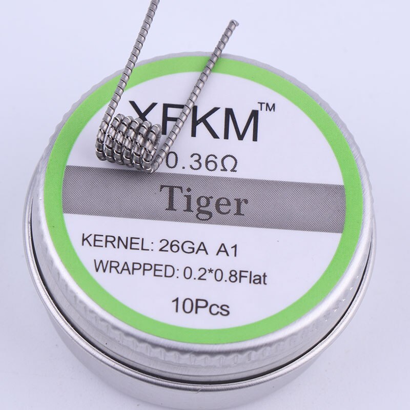 XFKM a1 316 Piatto Filo Ritorto Fused Clapton Bobine Alveare Premade Filo Avvolto Alien Mix Torsione Quad Tigre Riscaldamento Rda bobina: tiger 0.36