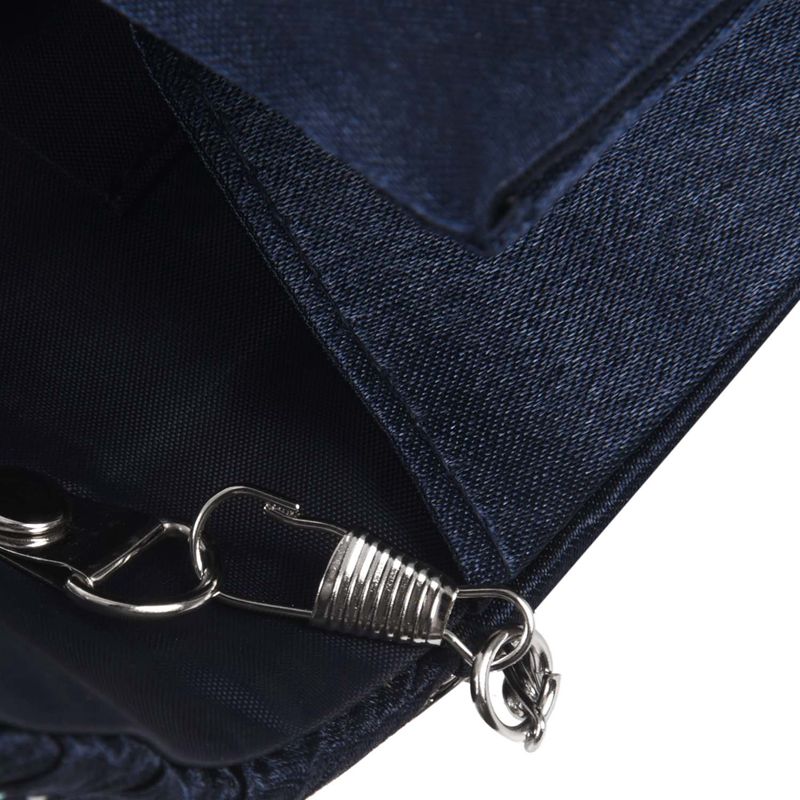 Frauen Seide gesicht Diamant Kupplungen Schulter Tasche Abend Braut Prom Schulranzen Kette Handtasche (marineblau)