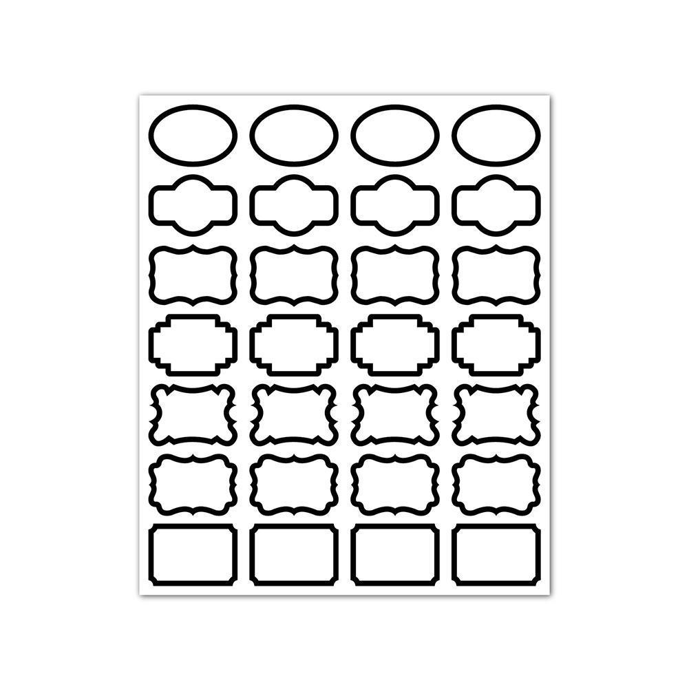 Transparent Food Spice Bottle Label Sticker Tri-color Rectangle Oval Lace Water Oil Proof Home Kitchen Bottle Can Fridge Magnet