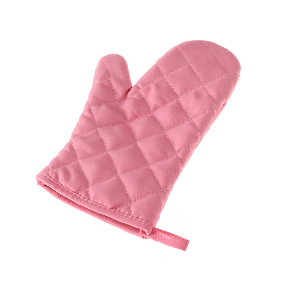1 stück Neue Tragbare Schwarz Baumwolle Mischung Dicke Küche Backen Kochen Isolierte gepolstert Ofen Handschuhe Fausthandschuh: Rosa