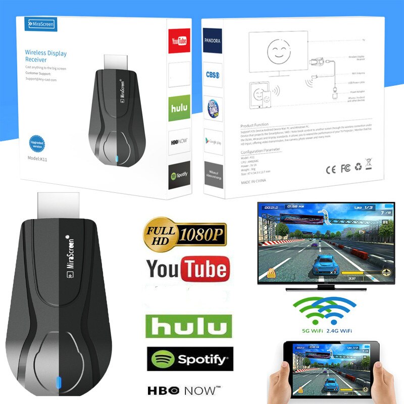 Wlan-display-tv-dongle-empfänger-spiegel  k11 tv 1080p stick wlan-display-tv-sharing-bildschirm für miracast airplay miracast dlna 2.4g