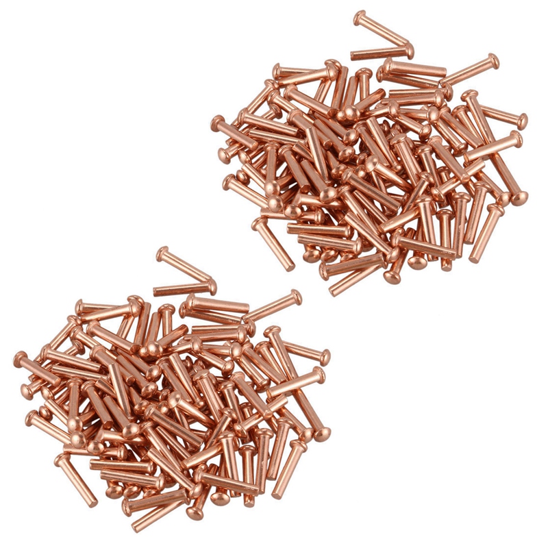200 Stuks 5/64Inch X 25/64Inch Ronde Kop Koper Solide Klinknagels Fasteners