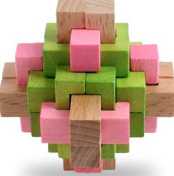 colorful wooden Luban Lock Classic IQ Wooden Puzzle Mind Brain Teasers Burr Puzzles Game Toys for Adults Children: 5