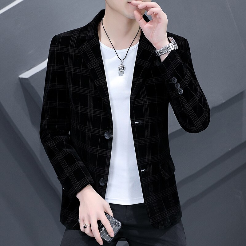 TACSTRUN Velluto Blazer Giacca Casual Manica Lunga Lapel Collar Blazer Affari Lungo Cardigan Plus Size Capispalla,Verde,S