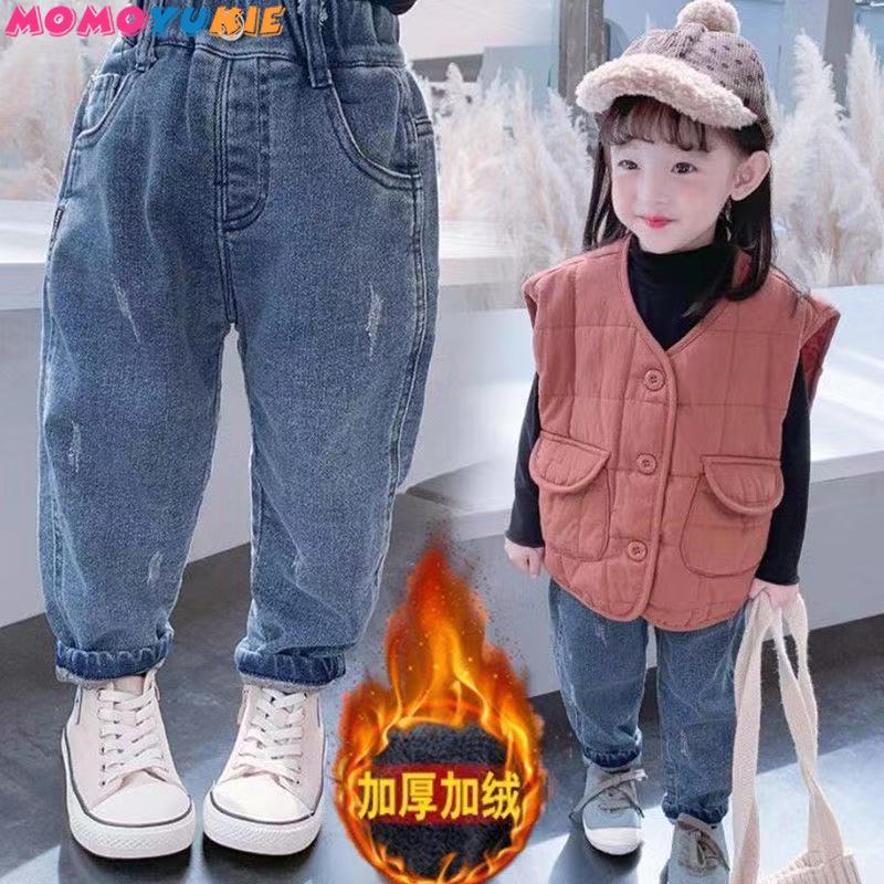 freundlicher fest Jeans Lange Hosen Hosen Jungen mädchen Klassische Denim Hosen Baby Jeans Herbst Winter Kleidung für 2-8 jahre