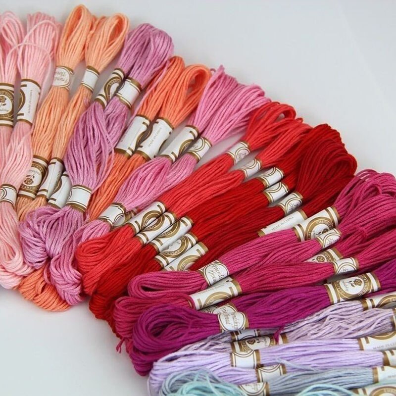 50/100 pcs Random Color embroidery DIY Silk Line Branch Threads Similar Dmc Thread Floss Skein Cross Stitch Thread