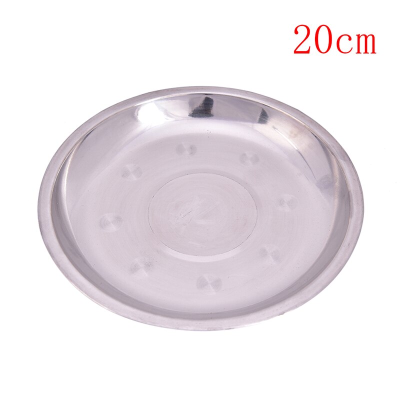 Vajilla de acero inoxidable de 14-26cm de diámetro para acampar, plato de cena, contenedor de comida, Día de Acción de Gracias: 20cm