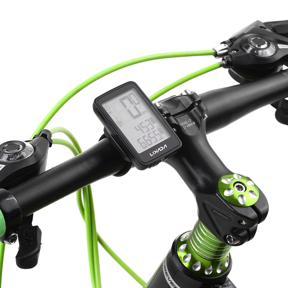 Lixada Compact Bicycle Computer USB Rechargeable Wireless Bike Cycling Computer with Bicycle Speedometer Odometer Bike Stopwatch