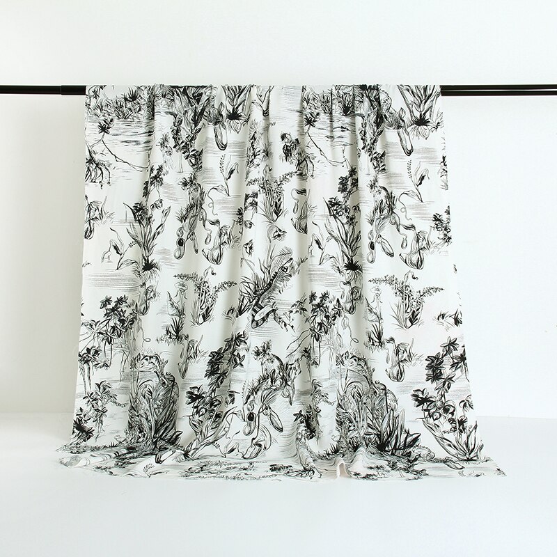 Twill satin polyester fabric cloth meter material printed dress sewing handmade fabric express